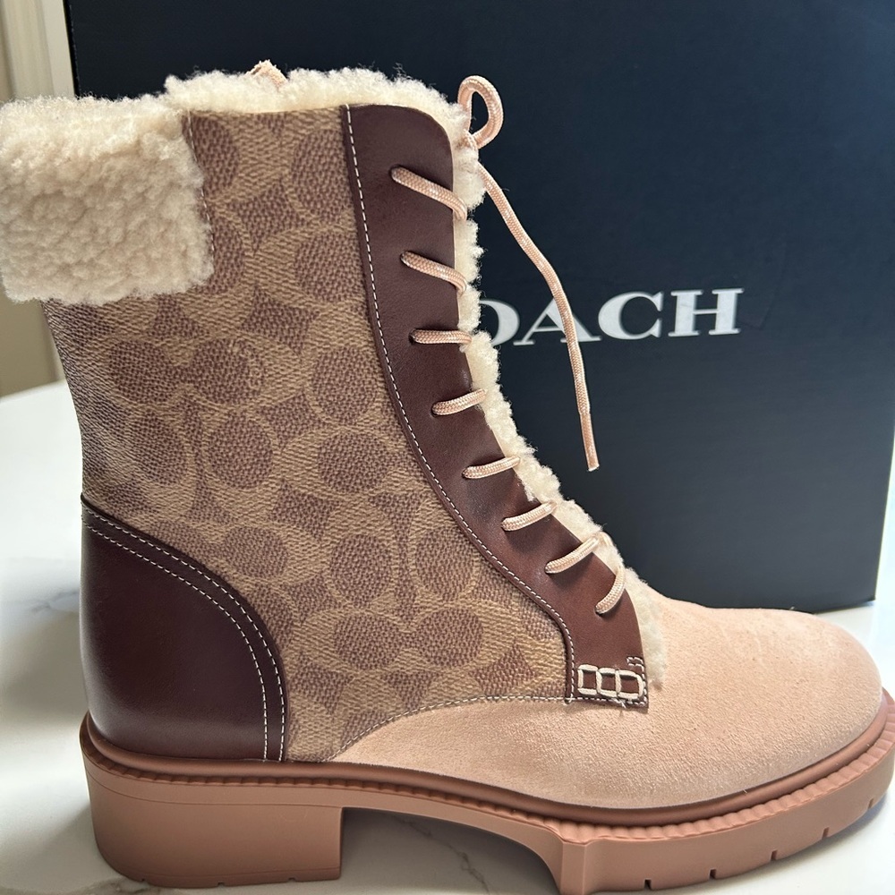 Coach Leighton Signature Shearling Boots - Picture 2 of 4